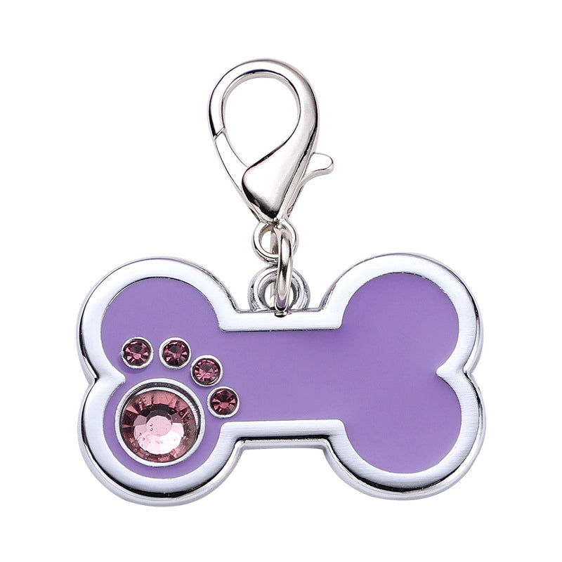 Modern Style Alloy Paw Print Pet Accessories Nameplate