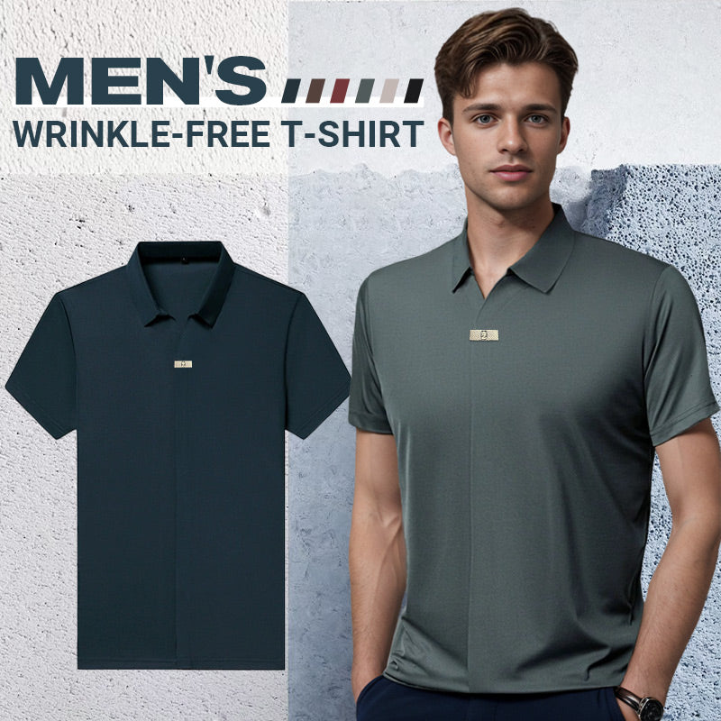 🎁Hot Sale 55% OFF⏳Men’s Casual Lapel Breathable Wrinkle-free T-shirt👔