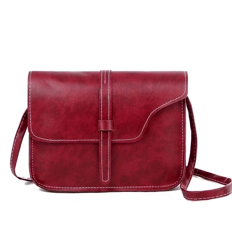 Women's Small Pu Leather Solid Color Vintage Style Square String Crossbody Bag