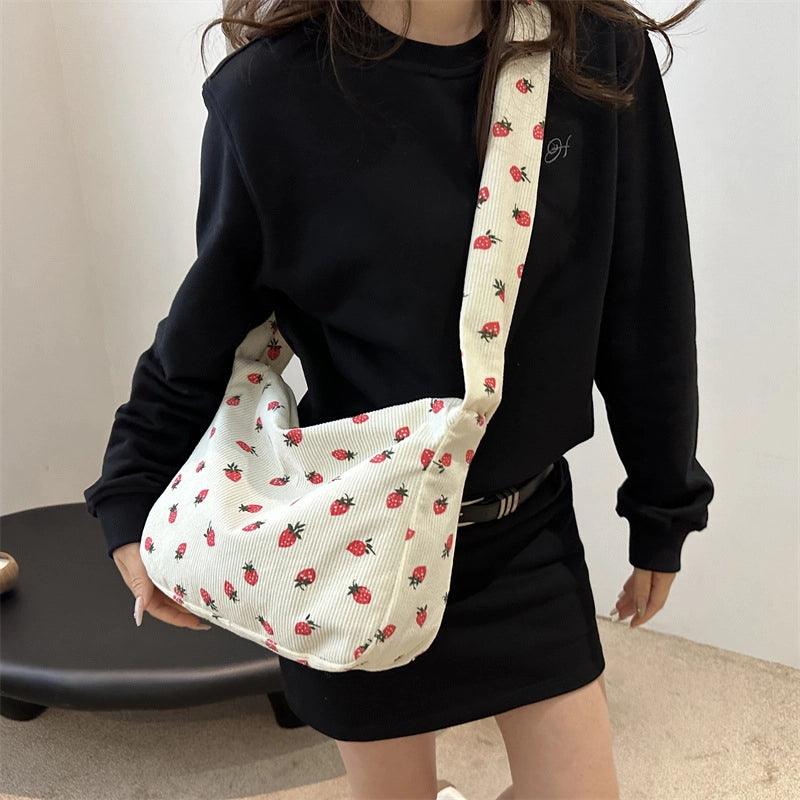 Women's Medium Canvas Color Block Streetwear Square Zipper Shoulder Bag