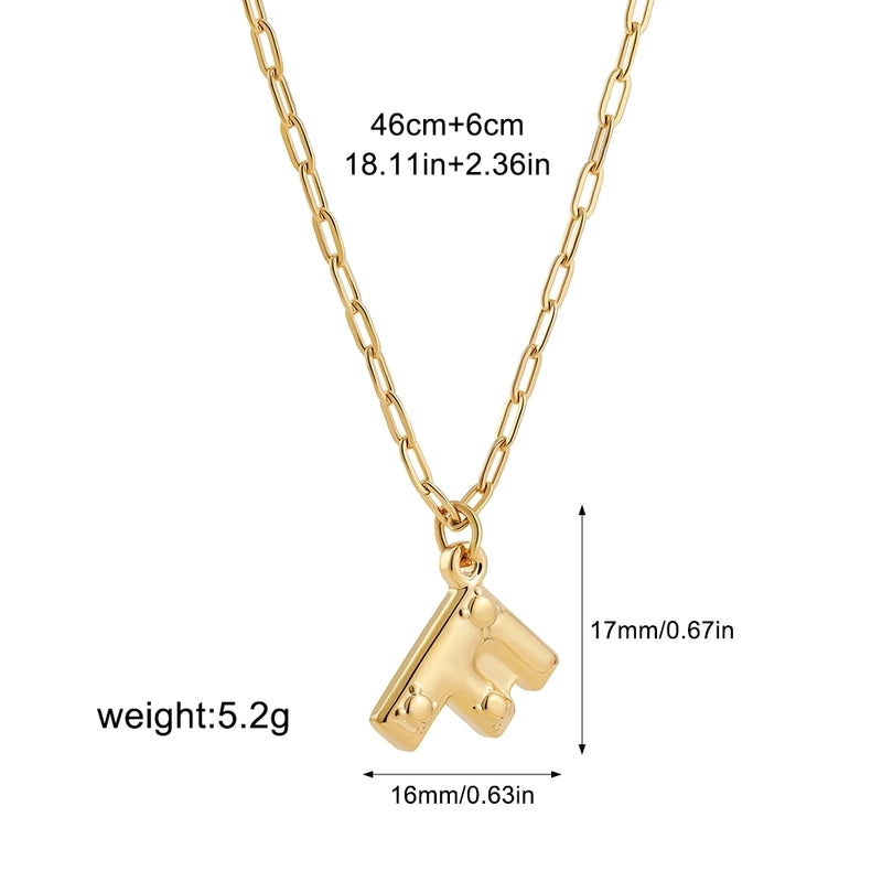 Preppy Style Solid Color Shiny Letter 304 Stainless Steel Pendant Necklace