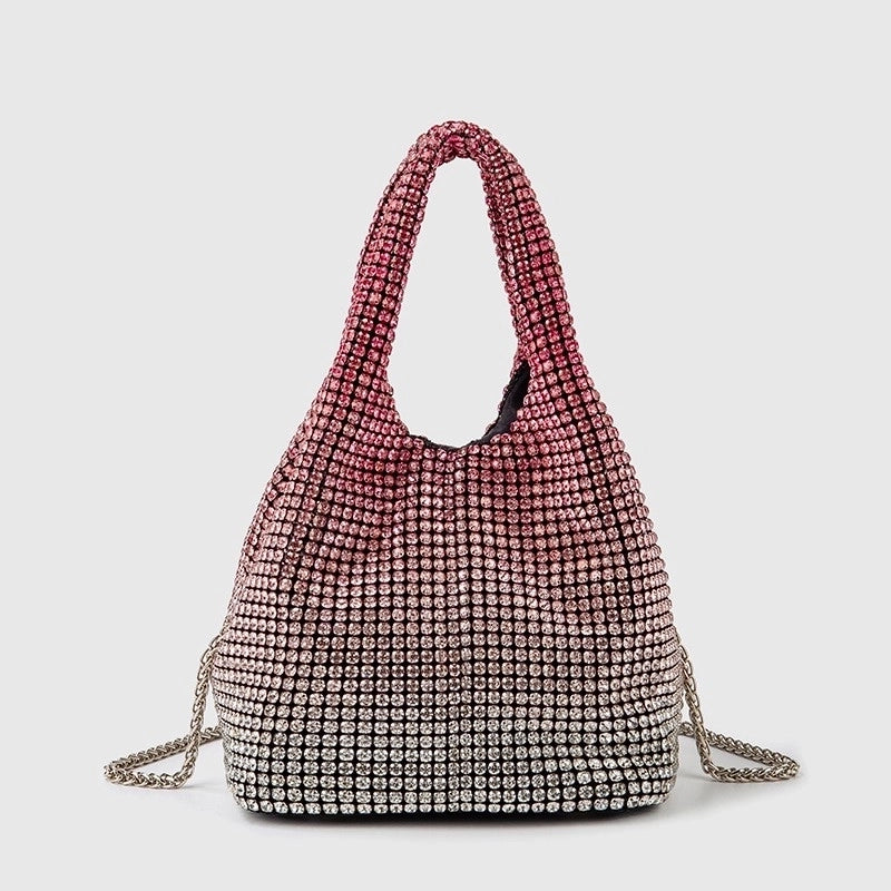 Women's Medium Arylic Gradient Color Solid Color Streetwear Bucket Magnetic Buckle Handbag Crossbody Bag