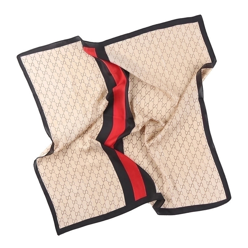 Women's Retro Leaves Polyester Printing Silk Scarf