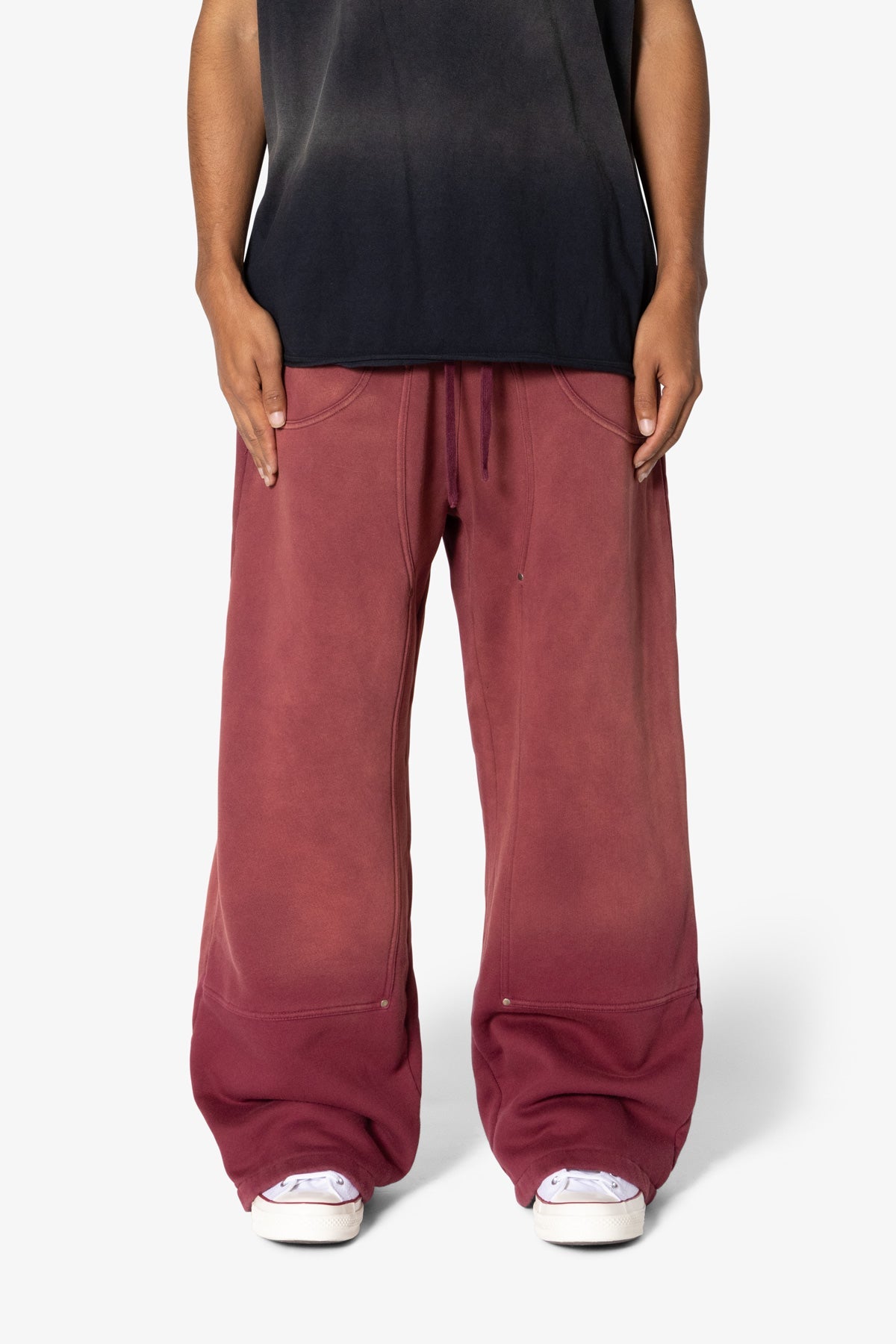 West Double Knee Sweatpants - Red