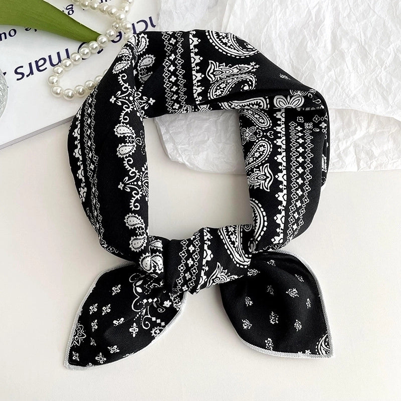 Women's Sweet Minimalist Color Block Cotton And Linen Printing Scarf