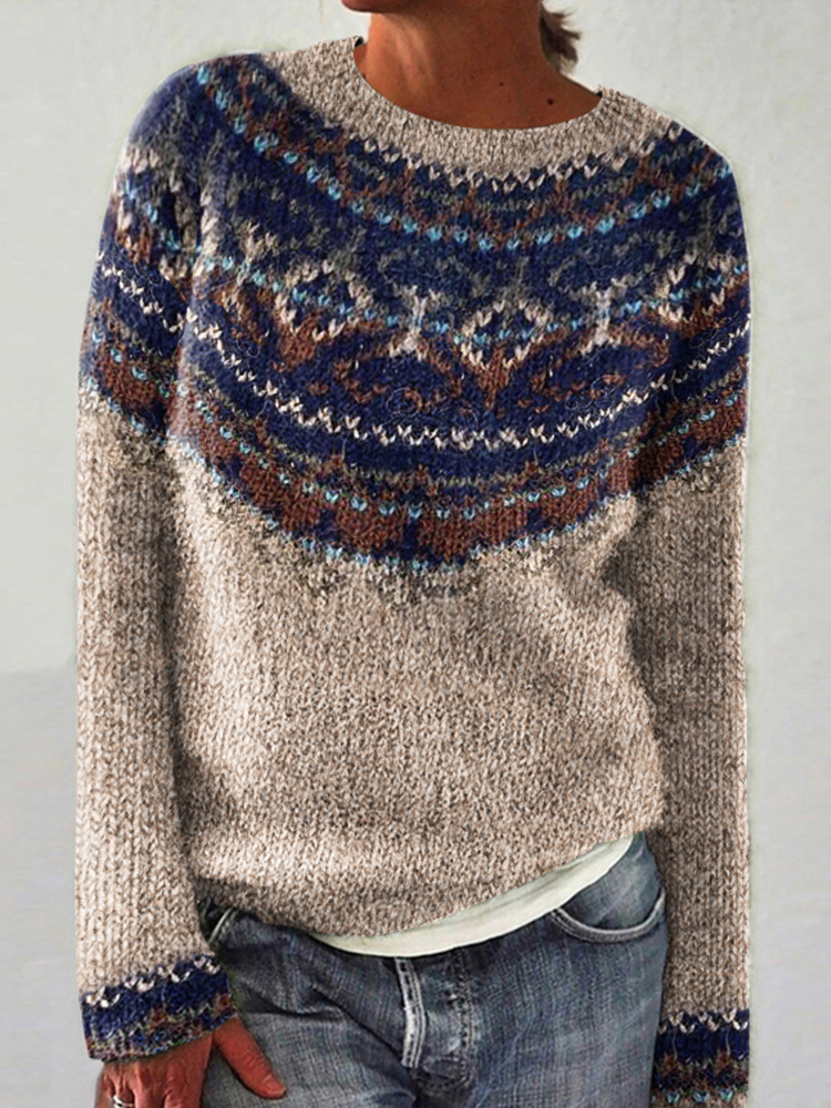 Vintage Tribal Iceland Pattern Warm Comfy Cozy Sweater