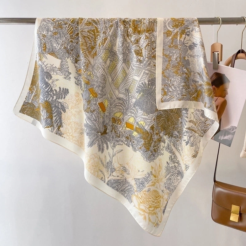 Women's Sweet Minimalist Flower Polyester Silk Scarf
