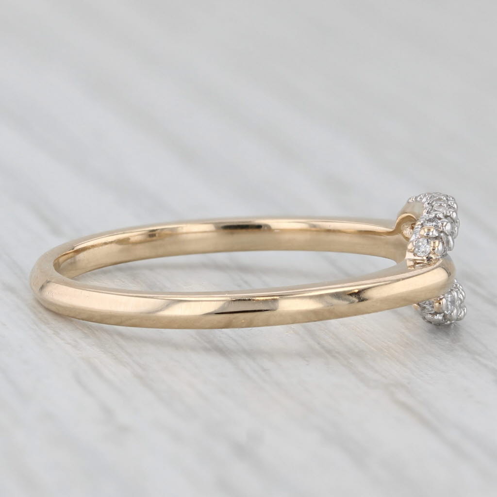 Kendra Scott Fine Elisa Interlocking Band 0.15ctw Diamond Ring Size 8 Stackable
