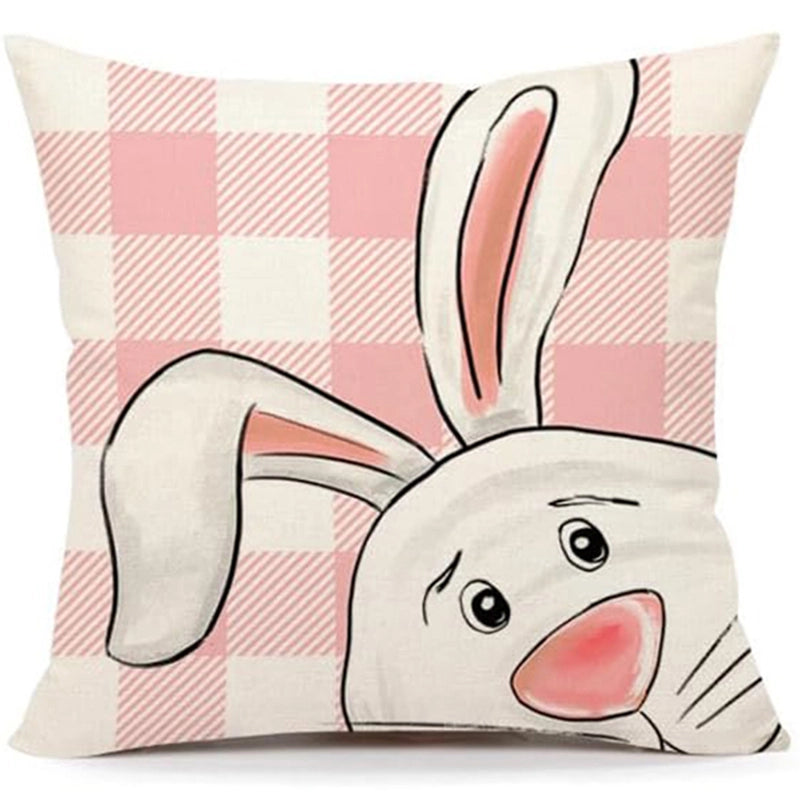Easter Cute Classic Style Rabbit Letter Linen Pillow Cases Couch & Sofa Decor