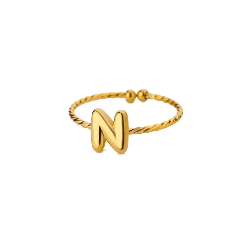 Elegant Minimalist Streetwear Letter 304 Stainless Steel Plating Open Rings
