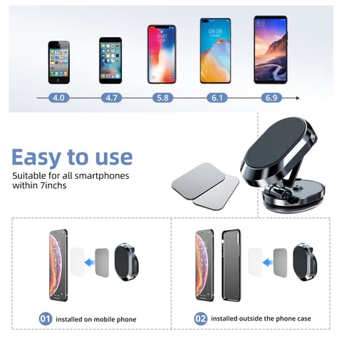 🔥Alloy Folding Magnetic Car Phone Holder🔥