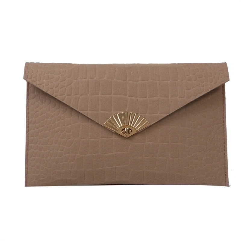 Women's Medium Felt Cloth Solid Color Streetwear Square Lock Clasp Envelope Bag