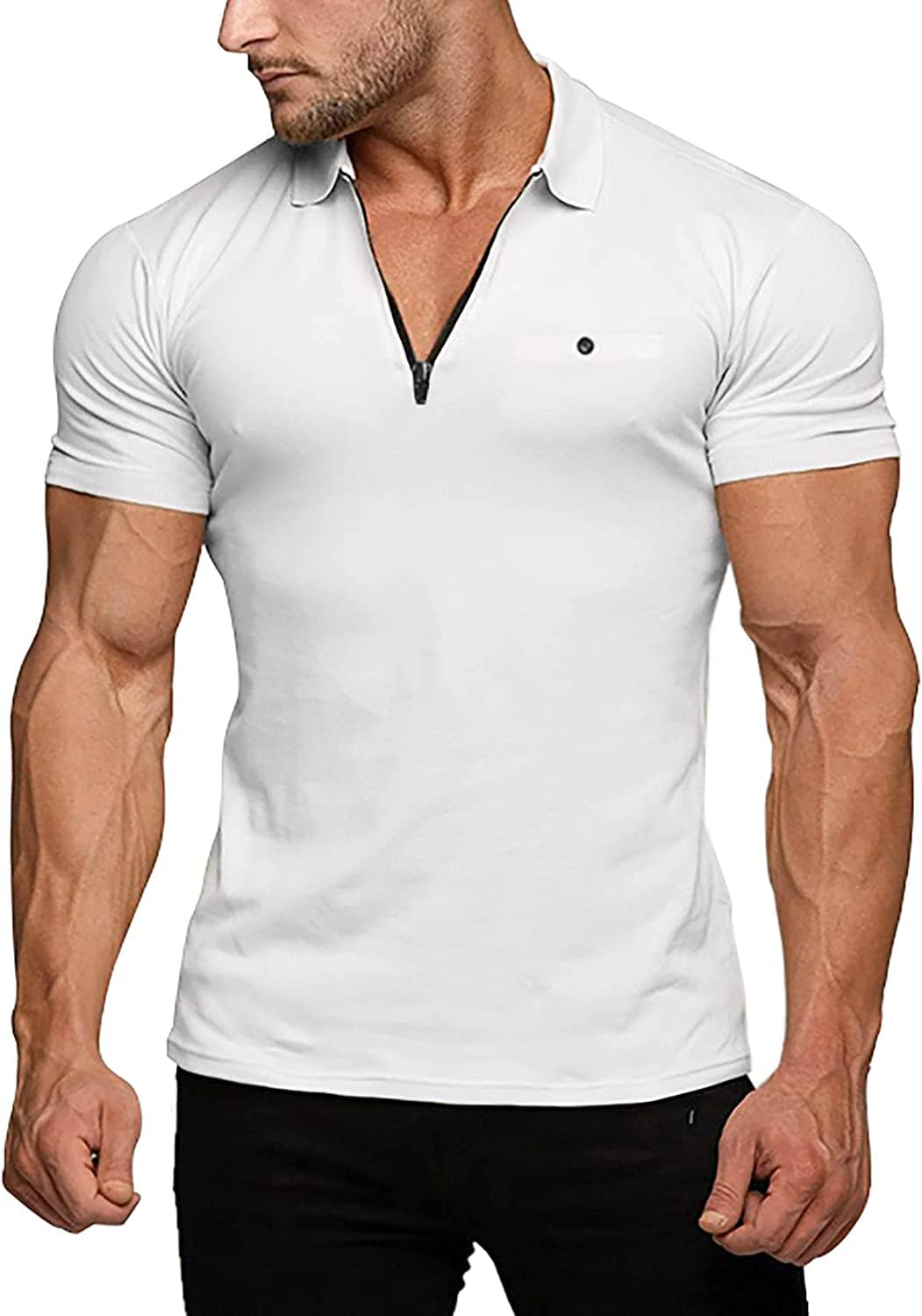 Slim Fit Zipper Polo Golf Shirt (US Only)