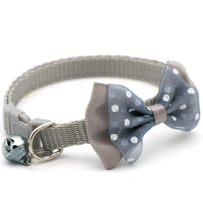 Cute Polypropylene Fiber Polka Dots Bow Knot Pet Collar