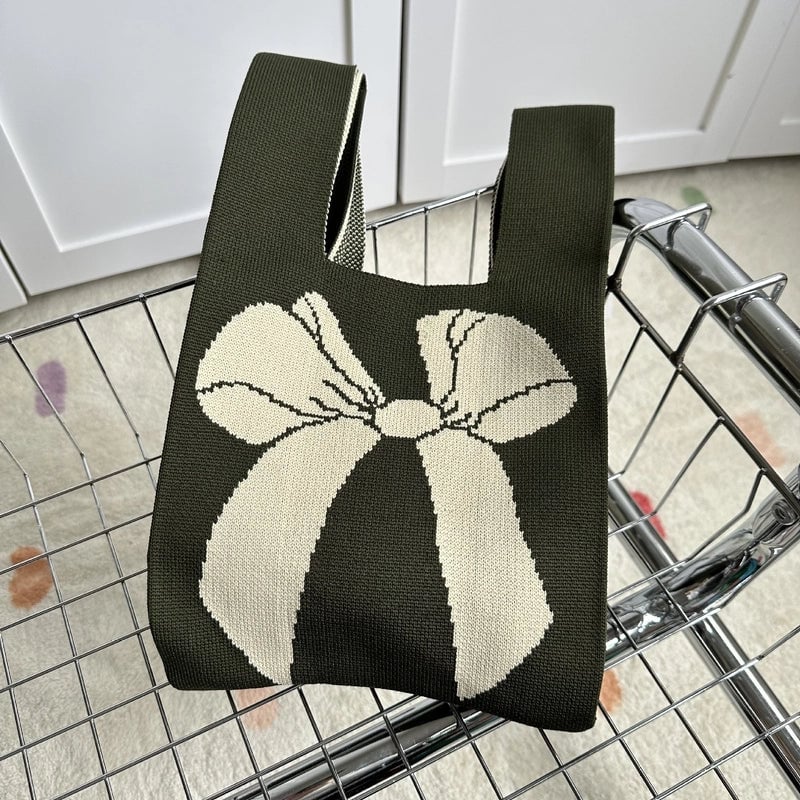 Women's Polyester Printing Color Block Cute Square Open Handbag