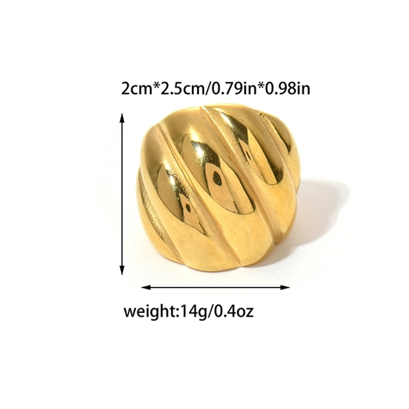 Hip-Hop Rock Streetwear Geometric 304 Stainless Steel 14K Gold Plated Rings