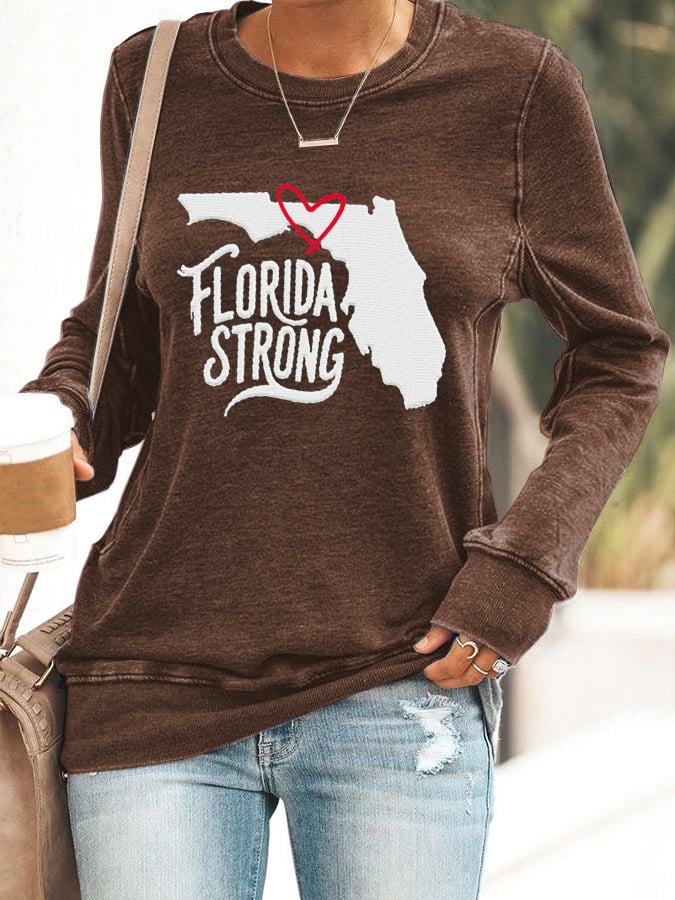 Women's Florida Strong Printed Crew Neck Sweatshirt