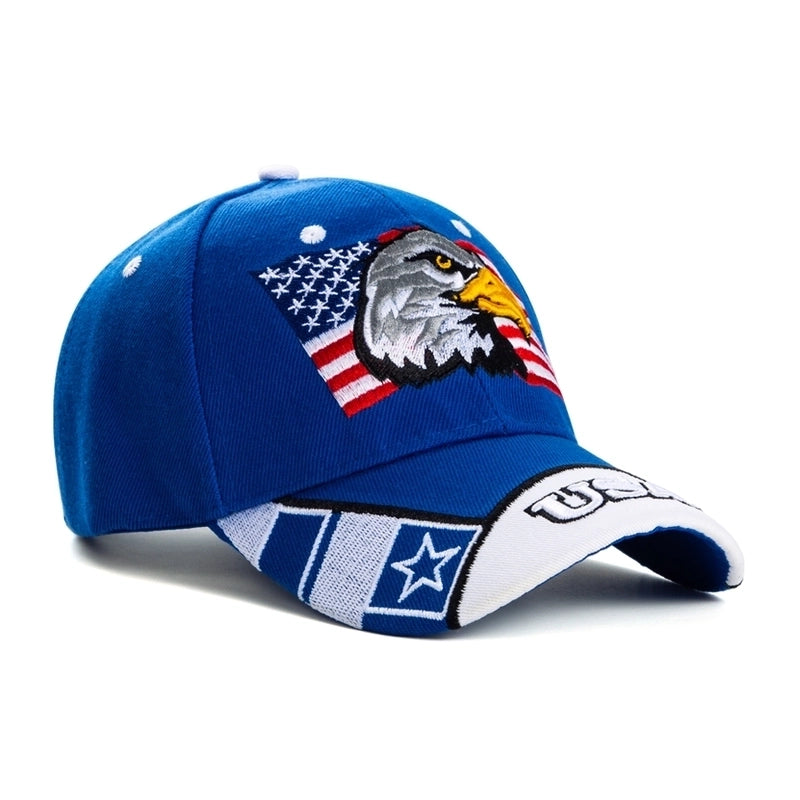 Unisex Ethnic Style American Flag Eagle Braid Curved Eaves Baseball Cap