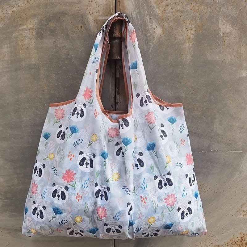 Printed Environmental Bag Large 210T Supermarket Folding Shopping Bag Thickened Tote Bag Shopping Bag