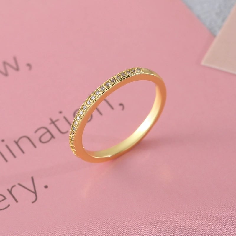 Copper 18K Gold Plated Gold Plated Plating Inlay Water Droplets Heart Shape Zircon Open Rings Rings