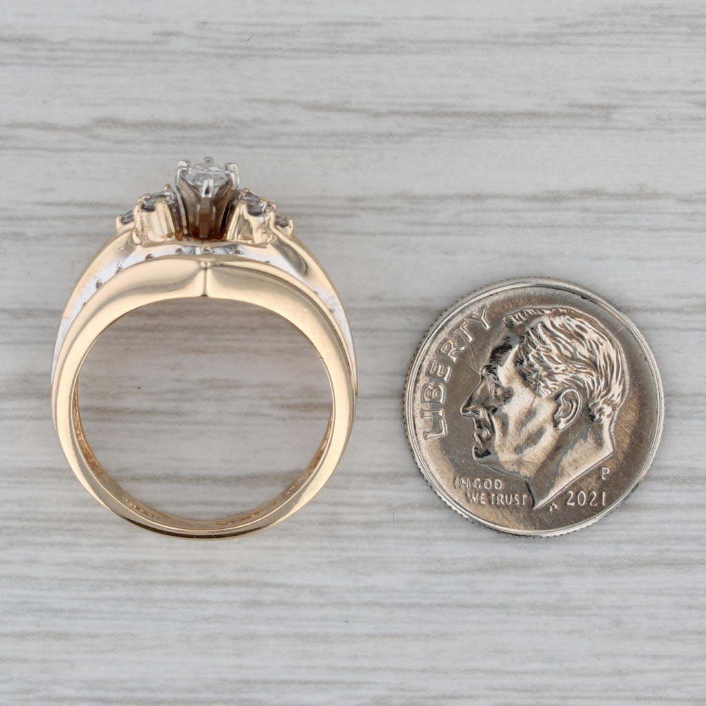 0.82ctw Diamond Engagement Ring Bridal Set 14k Yellow Gold Size 6.75