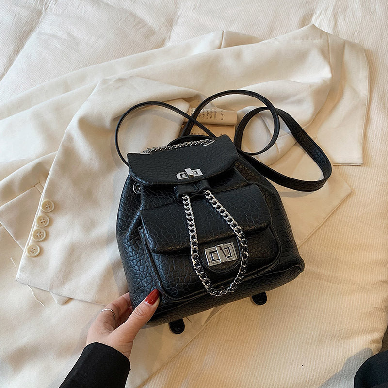 Diamond Pattern  Chain Small Backpack
