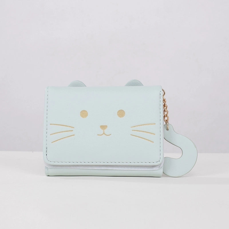 Women's Cat Pu Leather Buckle Wallets