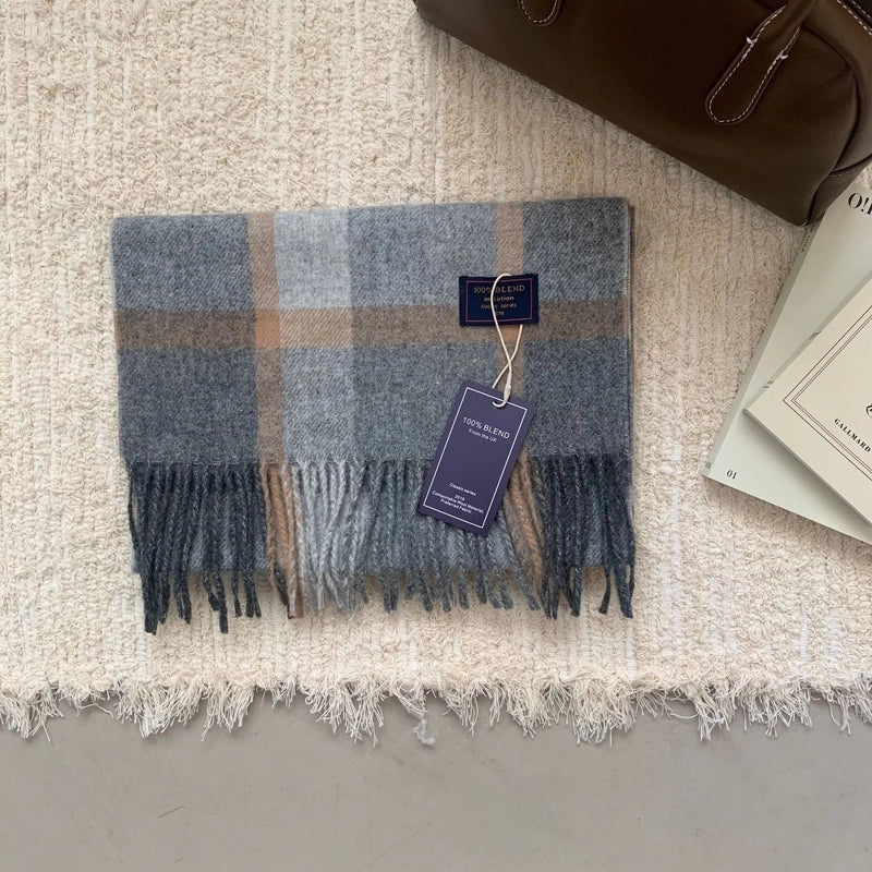 Unisex Minimalist Lattice Imitation Cashmere Scarf