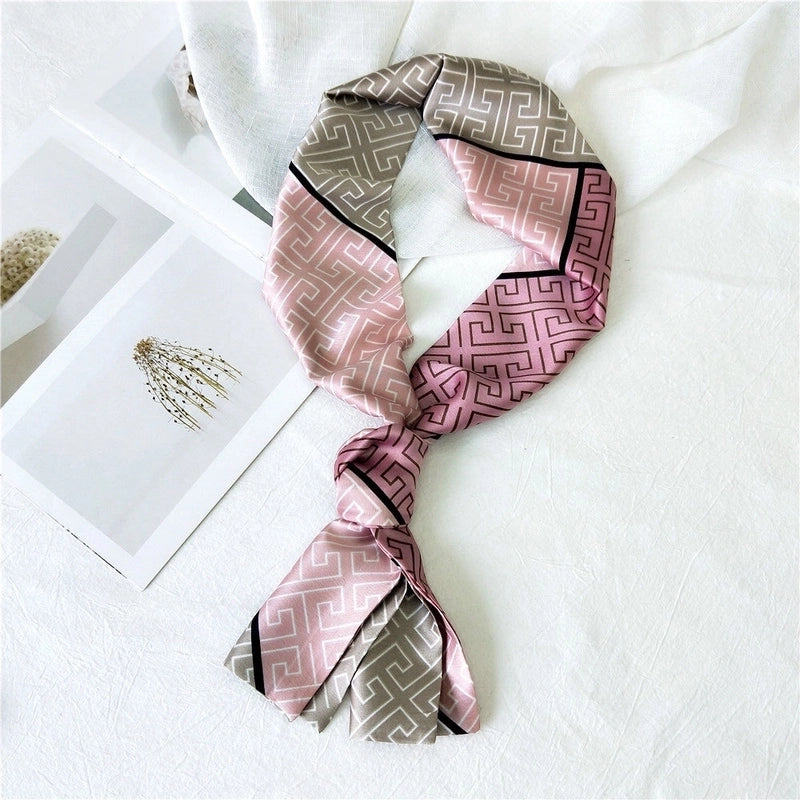 Women's Casual Minimalist Geometric Polka Dots Satin Silk Scarf