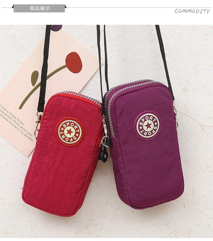Women's Small Nylon Letter Fashion Square Zipper Crossbody Bag