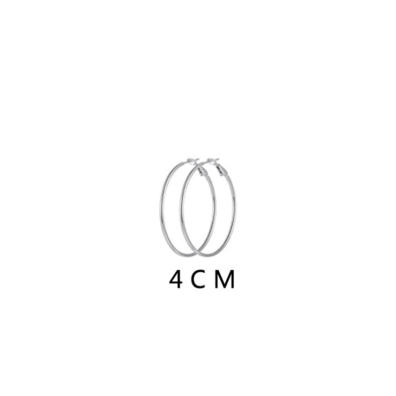 Fashion Circle Stainless Steel Plating Hoop Earrings 1 Pair