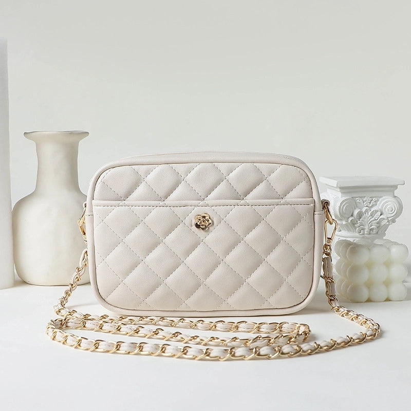Women's Small Pu Leather Solid Color Streetwear Square Zipper Crossbody Bag