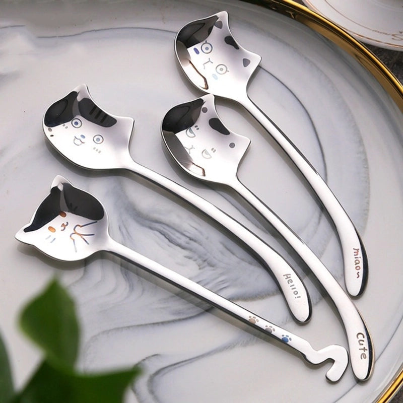 Cute Cat 304 Stainless Steel Spoon 1 Piece