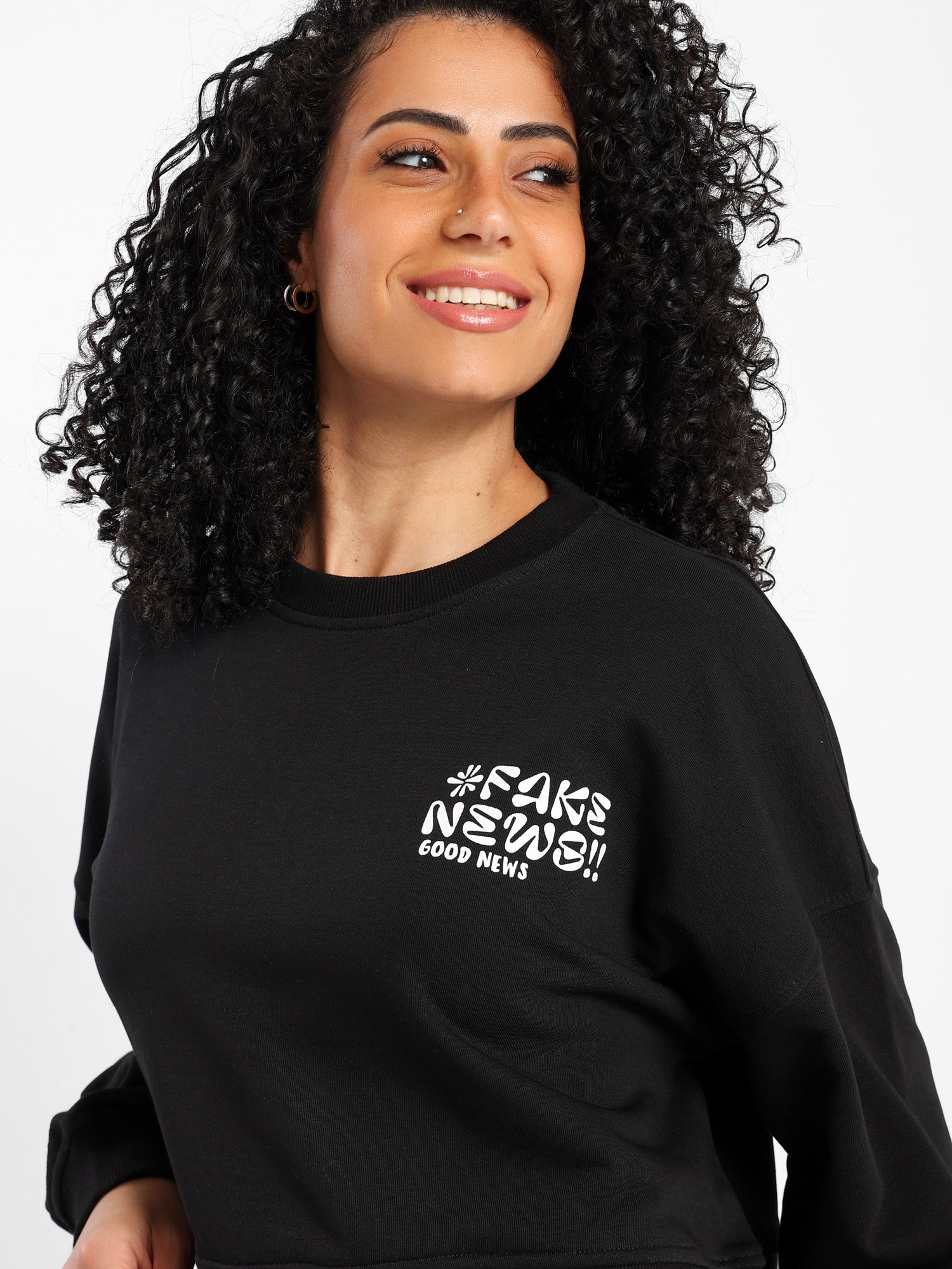 Cropped Sweatshirt with Place Print