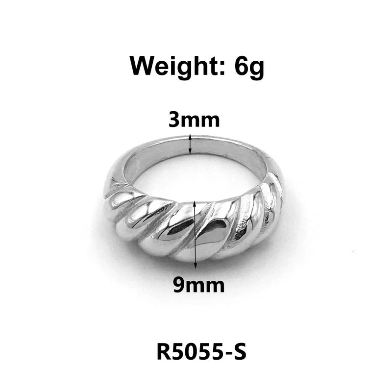 Fashion Solid Color 304 Stainless Steel Titanium Steel 18K Gold Plated Plating Rings