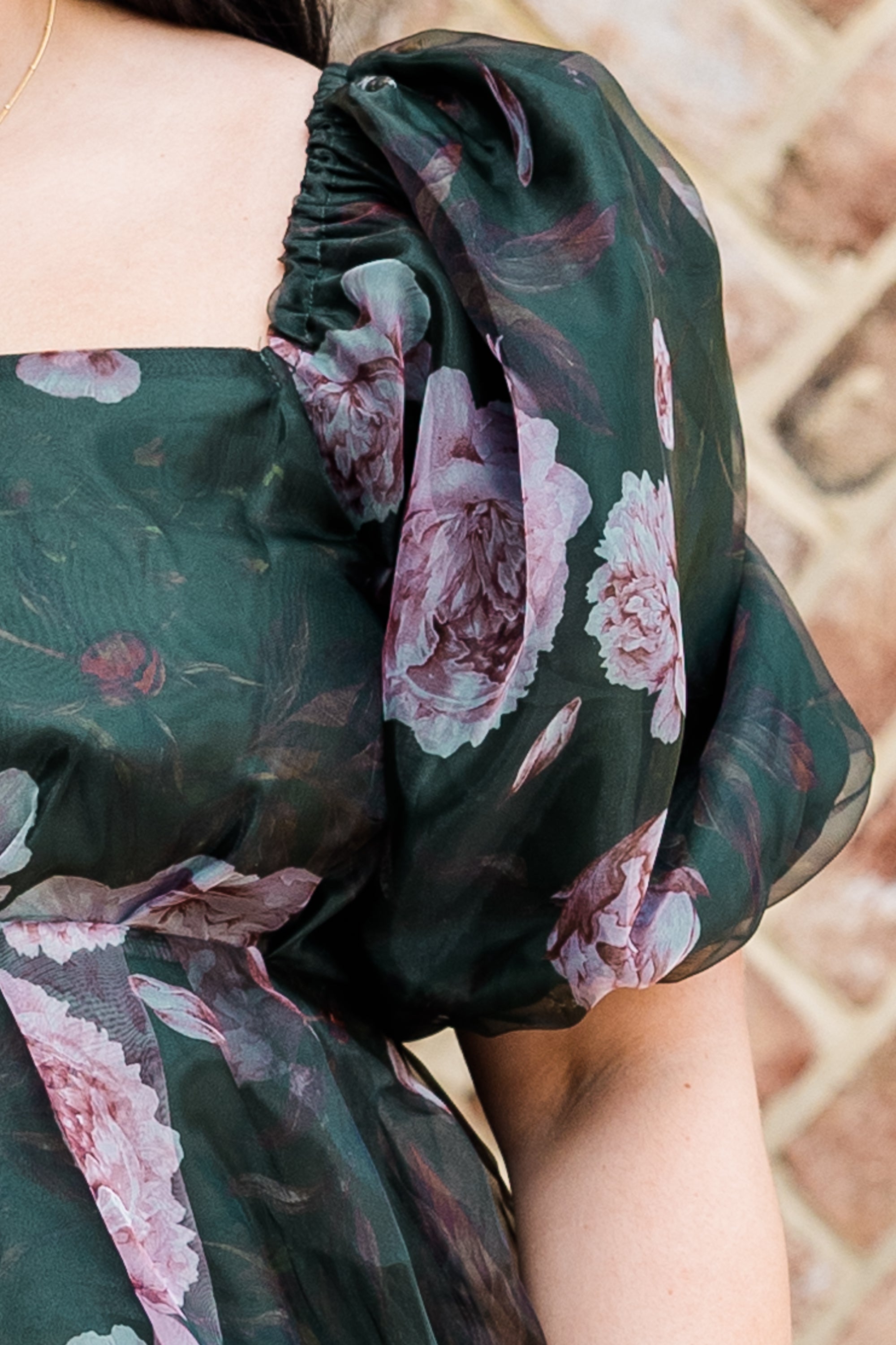 Blossoming Resilience Dress. Hunter Green