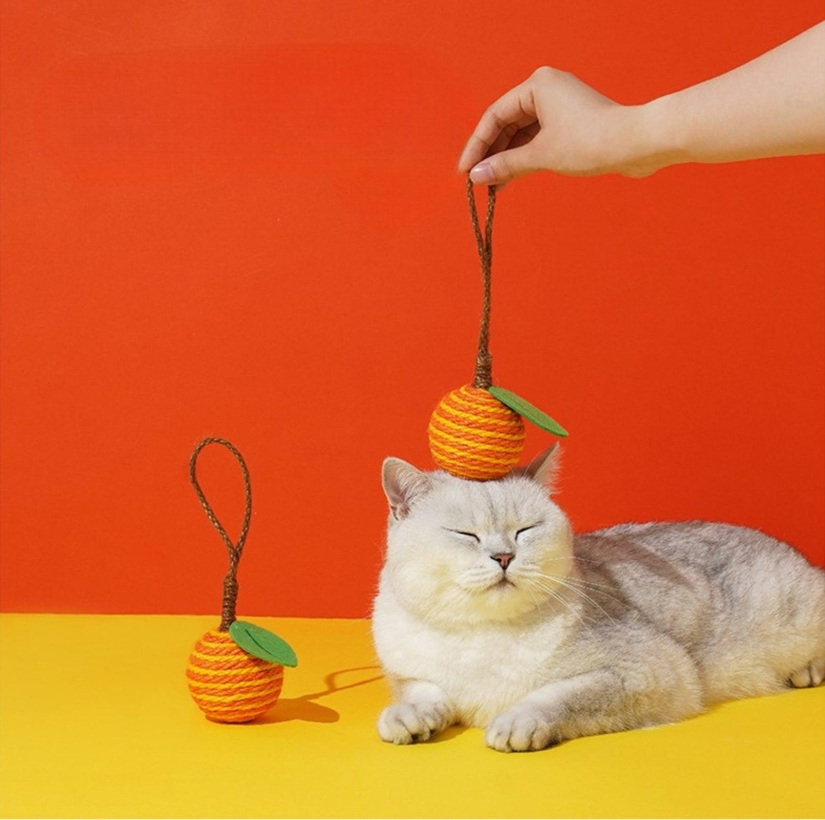 Fruit Party Hangable Natural Sisal Cat Toy Chasing And Chewing Balls