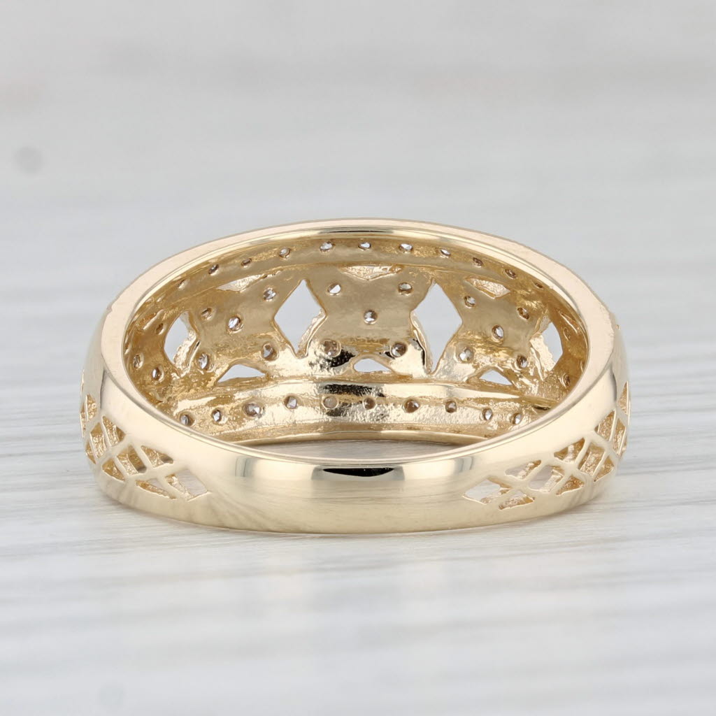 0.12ctw Diamond Crosshatch Ring 14k Yellow Gold Size 7.25