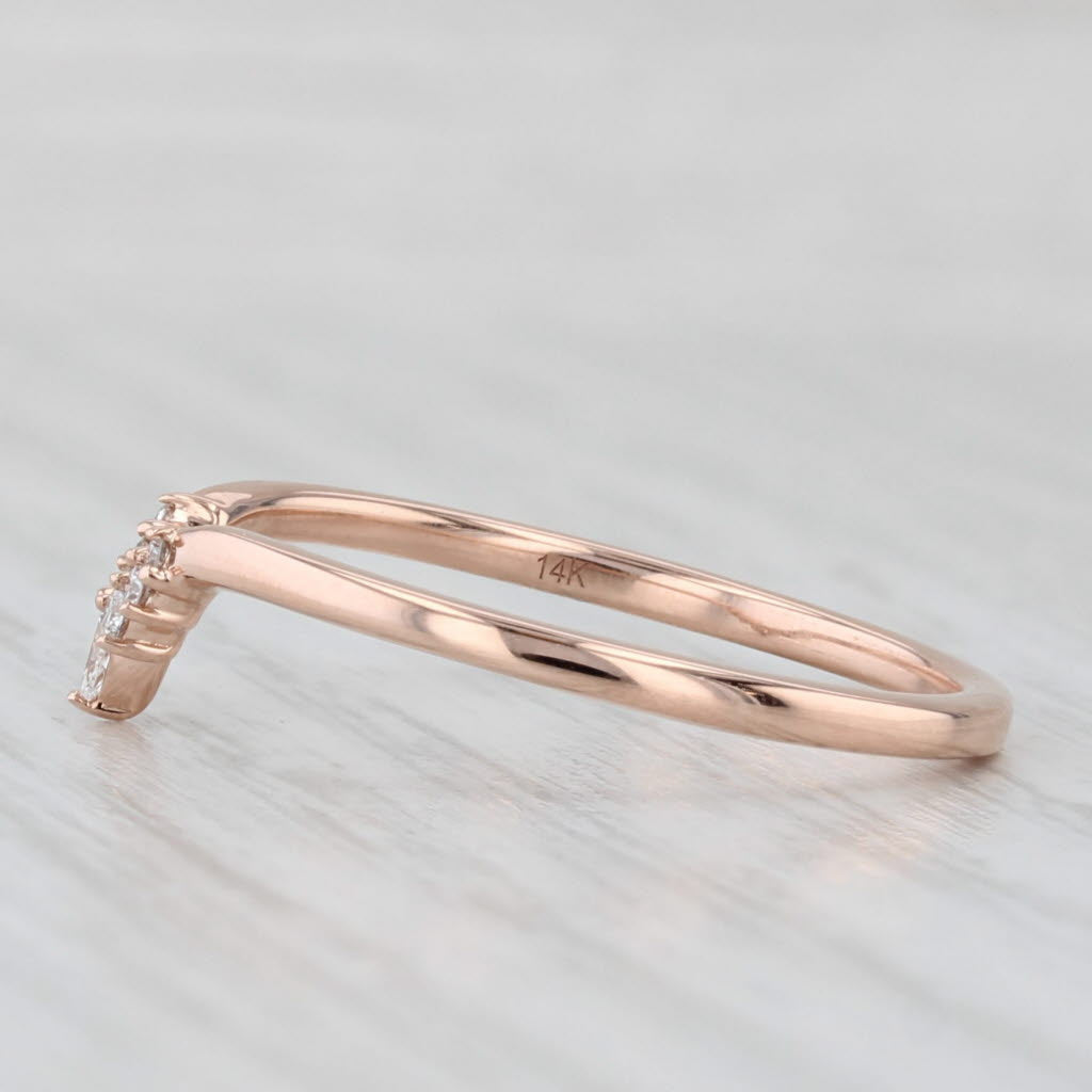 Brilliant Earth Lunette 0.10ctw Diamond Ring 14k Rose Gold Stackable w/ Box