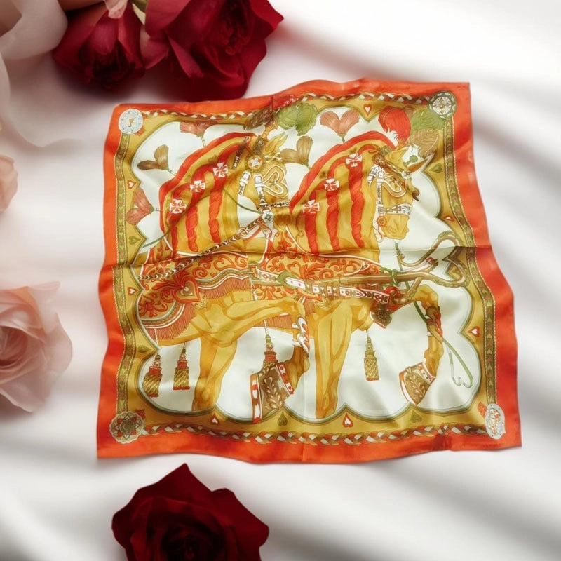 Women's Casual Elegant Minimalist Printing Satin Printing Silk Scarf
