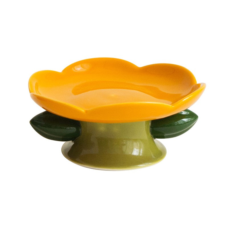 Flower Shape Cat Bowl