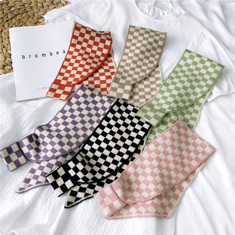 Women's Minimalist Classic Style Color Block Polyester Silk Scarf