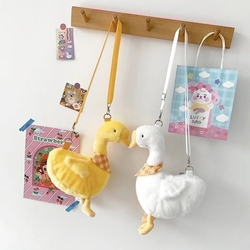 Women's Small Plush Animal Cute Square Zipper Crossbody Bag