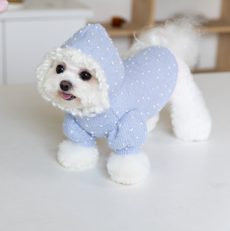 Sweet Polka Dot Knitted Dog Cat Hoodie