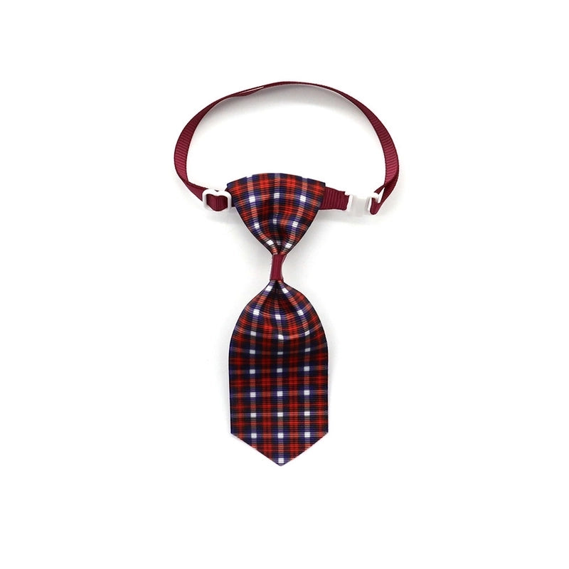 Fashion Pet Dog Cat Tie Collar Accessories Plaid Striped Pet Bow Tie