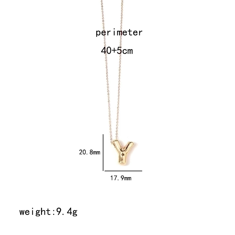 IG Style Minimalist Letter Stainless Steel Copper Polishing Plating Pendant Necklace