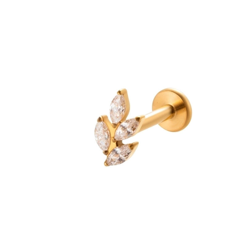 1 Piece Ear Cartilage Rings & Studs IG Style Vintage Style Leaves Heart Shape Bee Pure Titanium Plating Inlay Zircon
