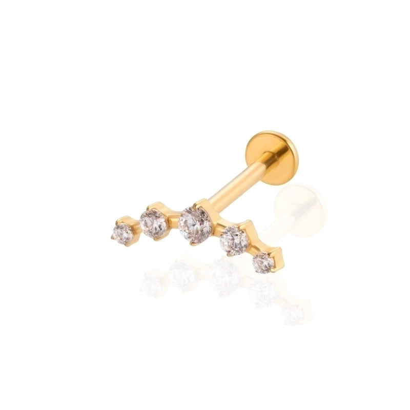1 Piece Ear Cartilage Rings & Studs IG Style Cool Style Geometric Water Droplets Pure Titanium Plating Inlay Zircon