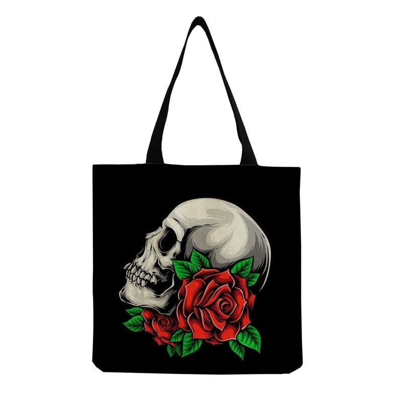 Unisex Casual Punk Skull Shopping Bags