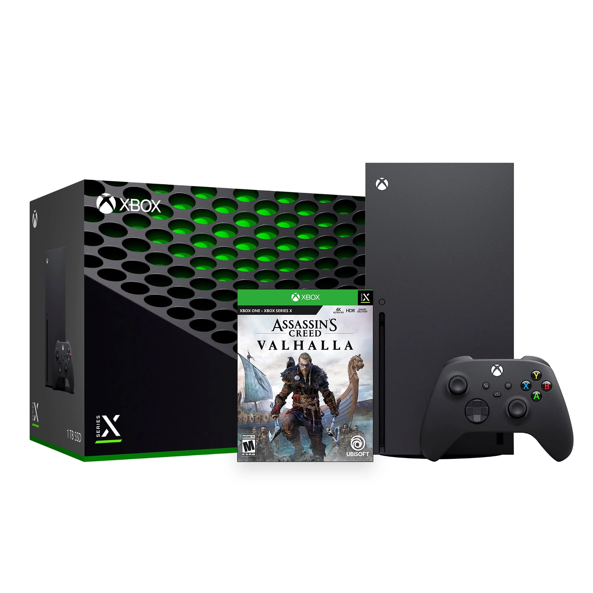 Xbox Series X Gaming Console Bundle - 1TB SSD Black Flagship Xbox Console and Wireless Controller with Assassin's Creed Valhalla